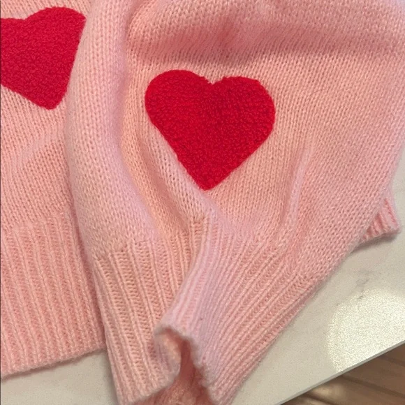 Pink Cardigan with Red Heart Accents - Picture 3 of 5